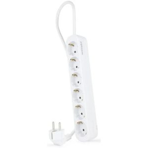 REGLETA NANOCABLE 6 SCHUKOS 1.4M WHITE