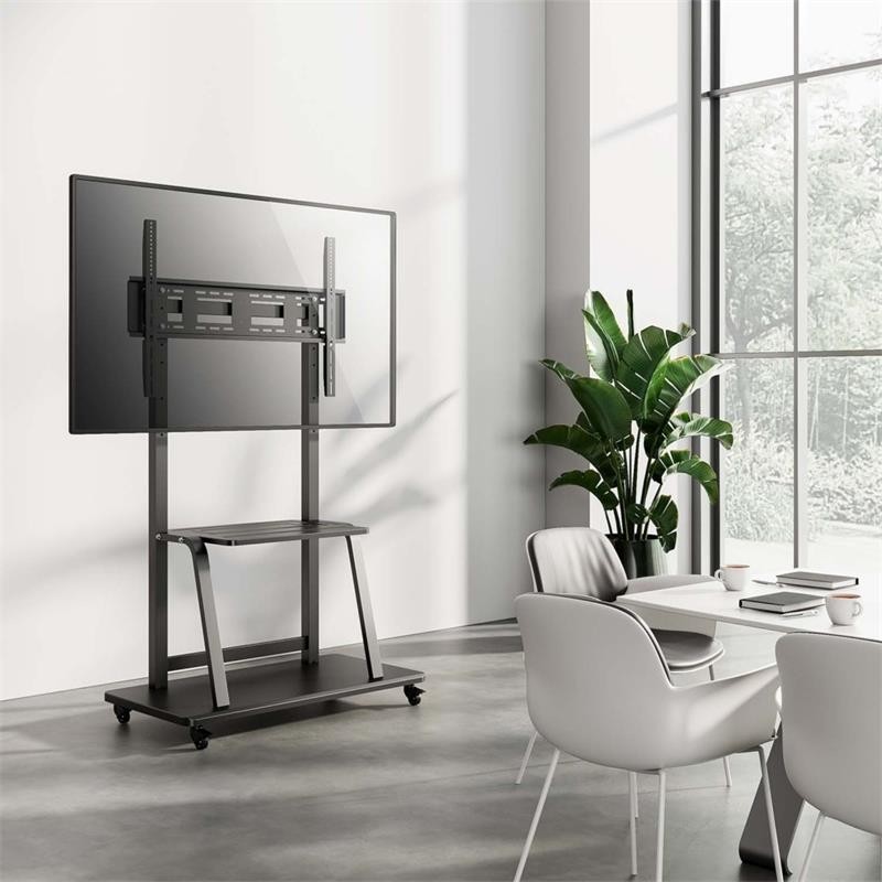 SOPORTE TV MONITOR AISENS SUELO CON RUEDAS 37-100 150KG BLACK/SILVER - Imagen 4