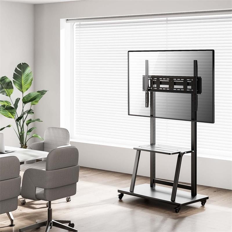 SOPORTE TV MONITOR AISENS SUELO CON RUEDAS 37-100 150KG BLACK/SILVER - Imagen 5