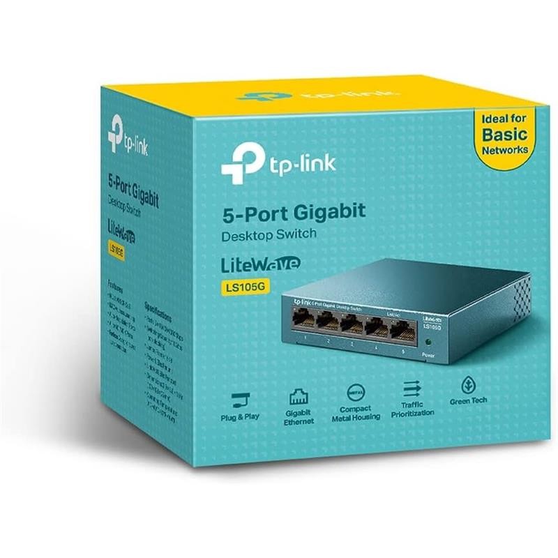 SWITCH TP-LINK GIGABIT 5 PUERTOS LS105G METALICO - Imagen 3