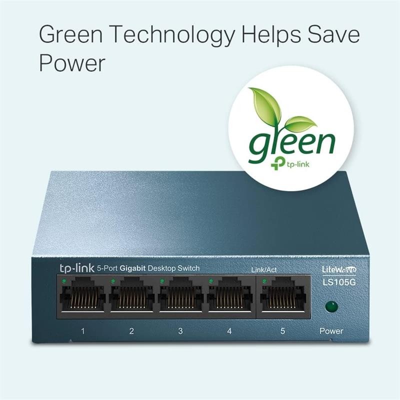 SWITCH TP-LINK GIGABIT 5 PUERTOS LS105G METALICO - Imagen 6