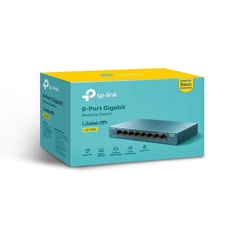 SWITCH TP-LINK GIGABIT 8 PUERTOS LS108G METALICO - Imagen 3