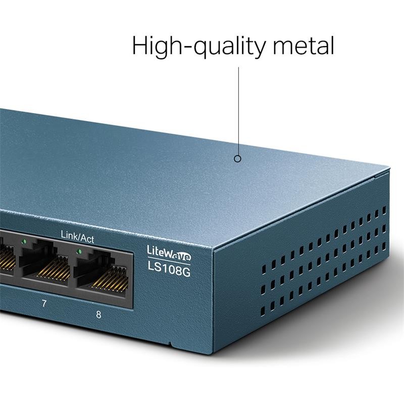 SWITCH TP-LINK GIGABIT 8 PUERTOS LS108G METALICO - Imagen 4