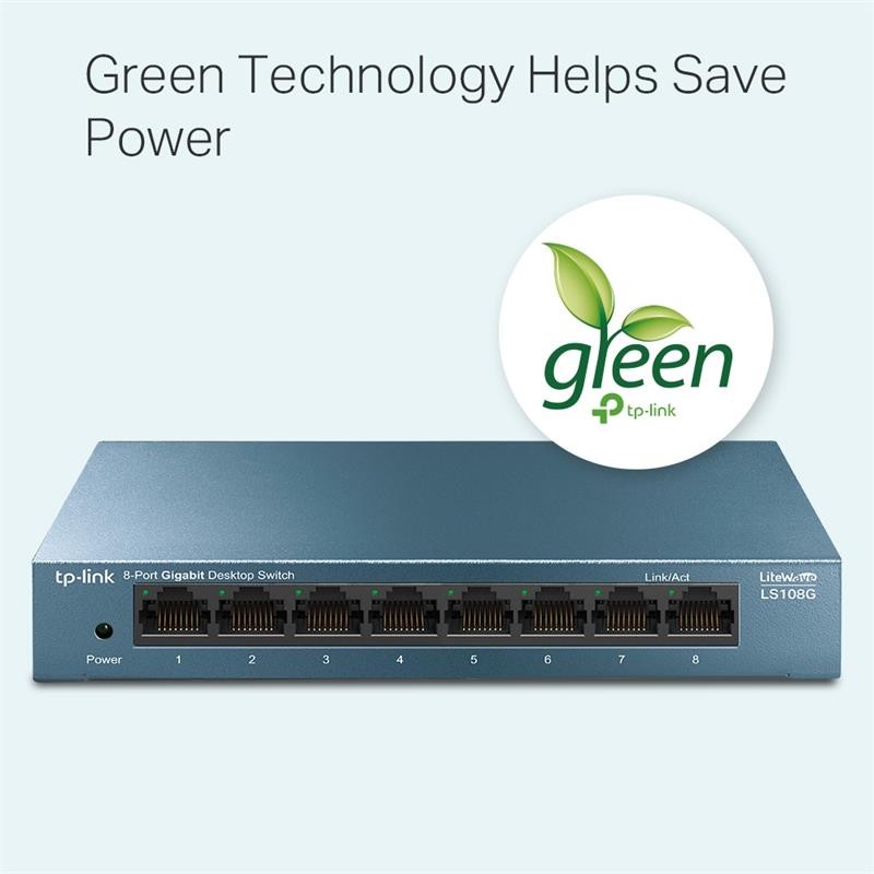 SWITCH TP-LINK GIGABIT 8 PUERTOS LS108G METALICO - Imagen 6