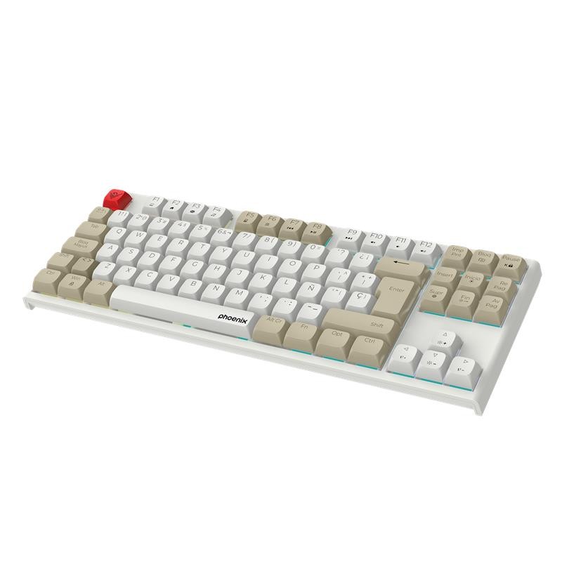 TECLADO PHOENIX ROYAL GAMING MECANICO TKL USB RGB WHITE - Imagen 4
