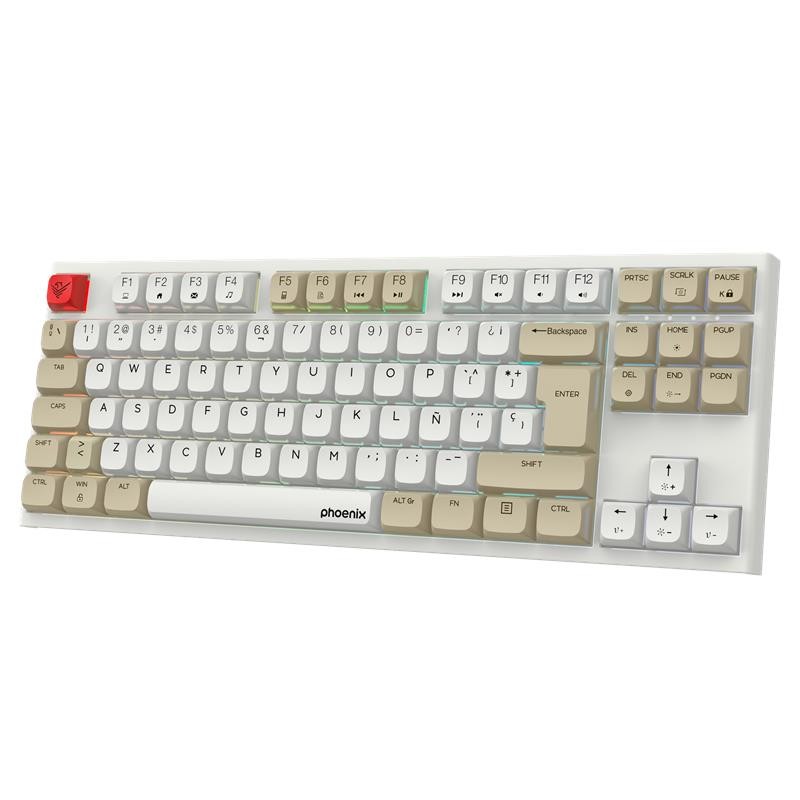 TECLADO PHOENIX ROYAL GAMING MECANICO TKL USB RGB WHITE - Imagen 6