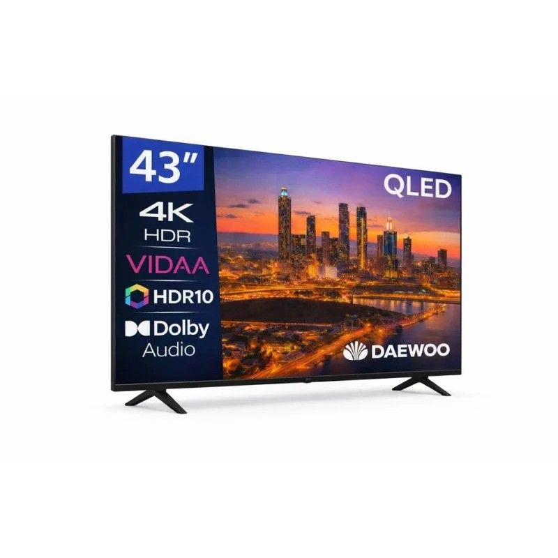 TELEVISOR DAEWOO 43 QLED 4K UHD USB SMART TV WIFI BLUETOOTH VIDAA