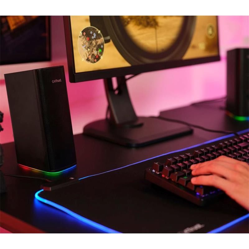ALTAVOCES TRUST GXT 612 CETIC GAMING RGB 2.0 USB/WIRELESS BLACK - Imagen 7