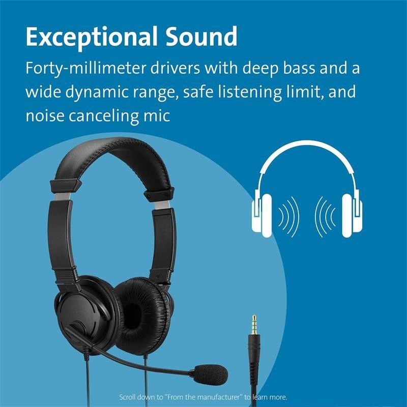 AURICULARES + MICROFONO KENSINGTON K33597WW HI-FI JACK 3.5MM BLACK - Imagen 2