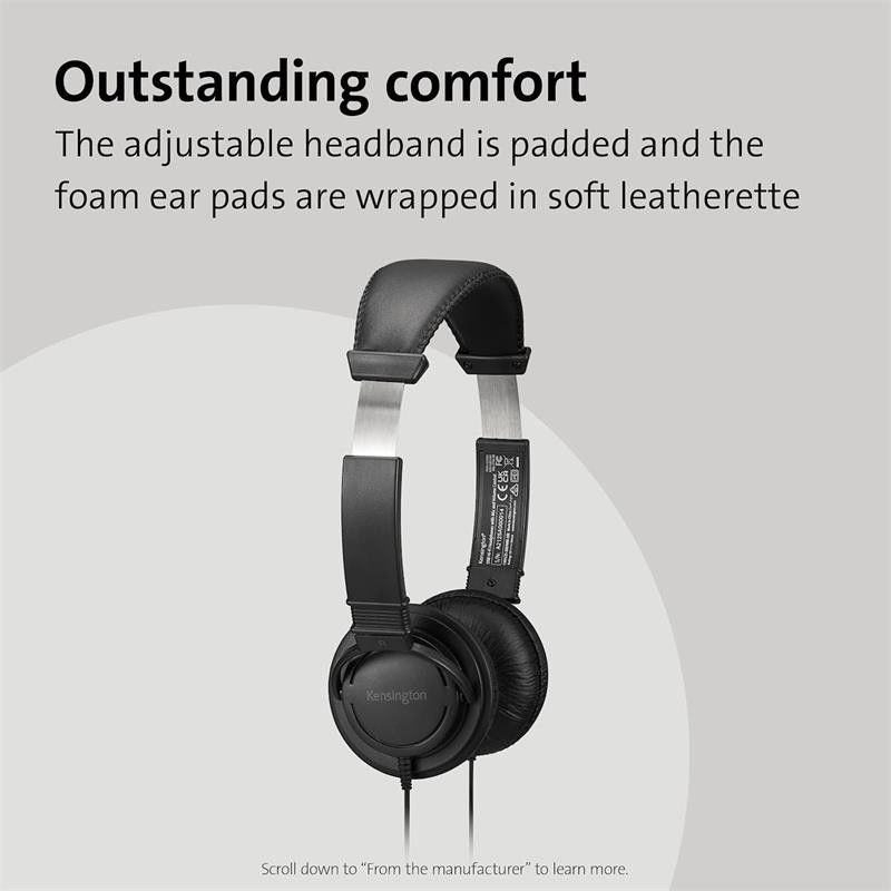 AURICULARES + MICROFONO KENSINGTON K33597WW HI-FI JACK 3.5MM BLACK - Imagen 5