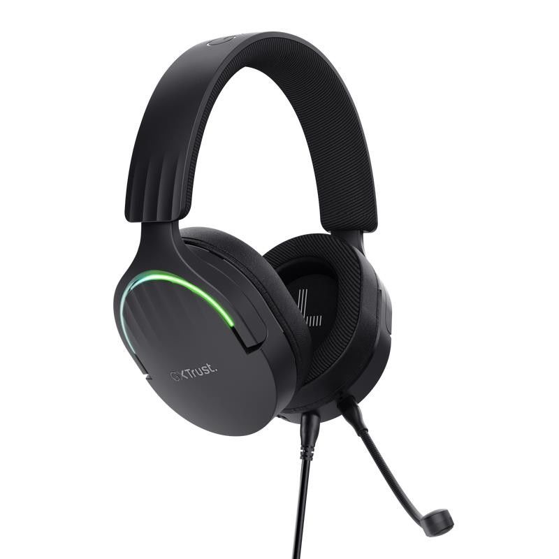 AURICULARES + MICROFONO TRUST GAMING RGB GXT 490 FAYZO HEADSET 7.1 BLACK - Imagen 2
