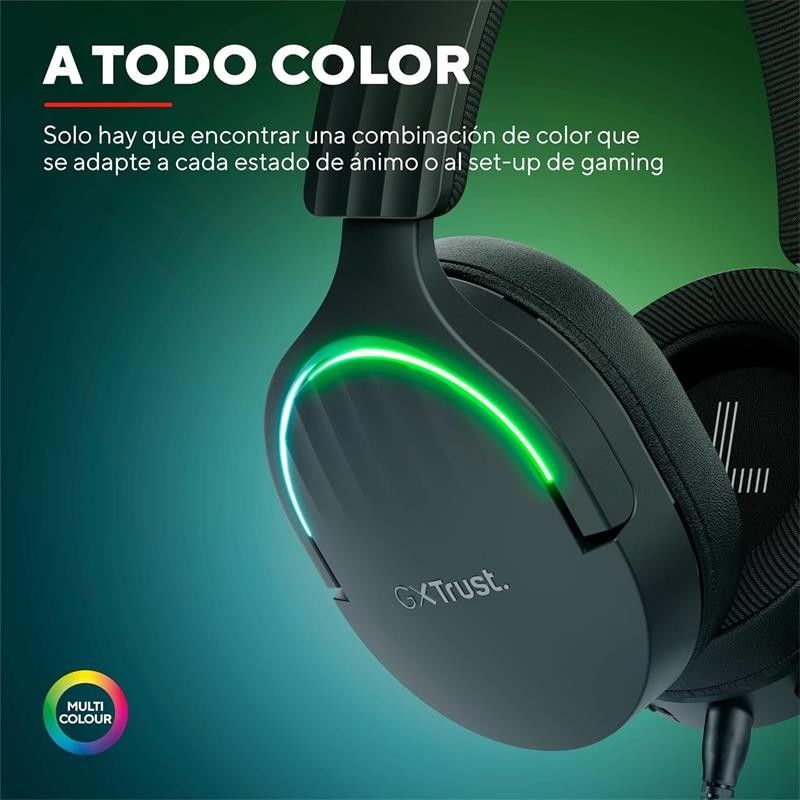 AURICULARES + MICROFONO TRUST GAMING RGB GXT 490 FAYZO HEADSET 7.1 BLACK - Imagen 8
