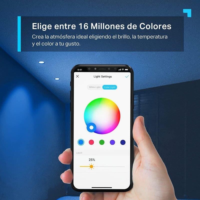 BOMBILLA INTELIGENTE GU10 TP-LINK LED MULTICOLOR 6500K BLANCO AJUSTA WIFI - Imagen 4