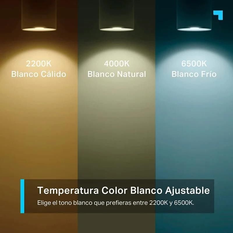 BOMBILLA INTELIGENTE GU10 TP-LINK LED MULTICOLOR 6500K BLANCO AJUSTA WIFI - Imagen 6
