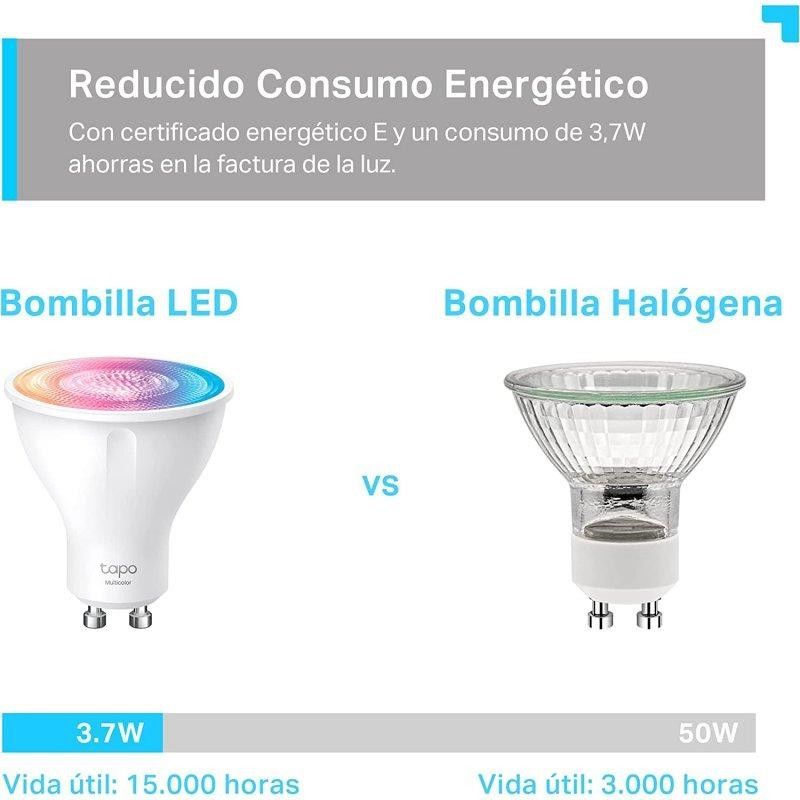BOMBILLA INTELIGENTE GU10 TP-LINK LED MULTICOLOR 6500K BLANCO AJUSTA WIFI - Imagen 7