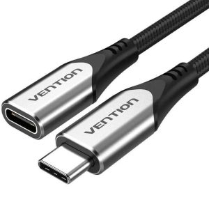 CABLE ALARGADOR USB-C 3.1 VENTION TIPO USB-C/M – USB-C/H 1M GREY/BLACK