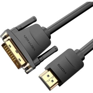 CABLE CONVERSOR VENTION DVI/M – HDMI/M 1M BLACK