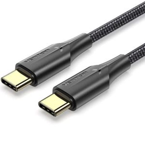 CABLE USB-C VENTION TIPO USB-C/M – USB-C/M 3A 60W LED 1M BLACK