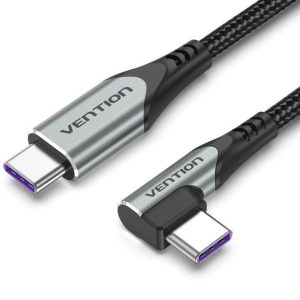 CABLE USB-C VENTION TIPO USB-C/M – USB-C/M ACODADO 5A 100W 1M