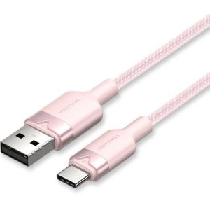 CABLE VENTION USB-A 2.0 – USB-C 3A 2M ALUMINIO ROSE