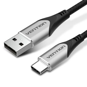 CABLE VENTION USB-C 2.0 USB-C/M – USB-A/M 480MBPS TRENZADO 1M GREY