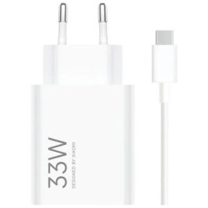 CARGADOR DE PARED XIAOMI COMBO 33W USB-A + CABLE WHITE