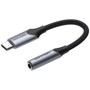 CONVERSOR AUDIO VENTION USB-C/M – JACK 3.5MM/H 10MM GREY/BLACK