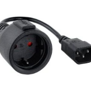 Nanocable C14/M a CEE7/H 25cm Negro (10.22.0901)