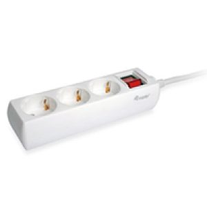 Regleta EQUIP 3xSchuko Interruptor Blanca (EQ245551)