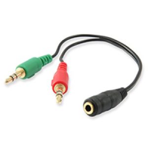 Cable EQUIP Audio 2×3.5mm/M a 3.5mm/H 0.13m (EQ147942)