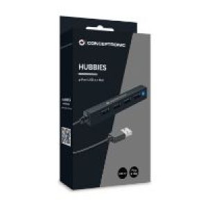 Hub CONCEPTRONIC USB 2.0 a 4xUSB 2.0 Negro (HUBBIES05B)