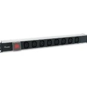 Regleta EQUIP 8 Tomas Interruptor 1U Negra (EQ333310)