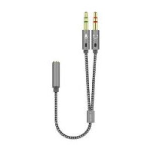 Cable AISENS 3.5mm/H a 2×3.5mm/M 25cm Gris (A128-0417)