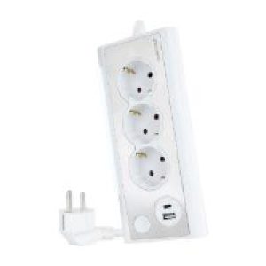 Regleta Nanocable 3xSchuko 2xUSB Blanca (10.37.0013-W)