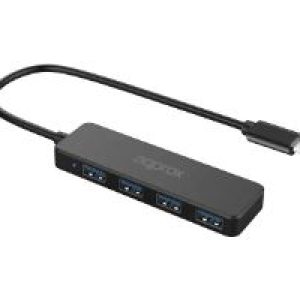 Hub Approx USB-C a 4xUSB-A 3.0 27cm Negro (APPC54)