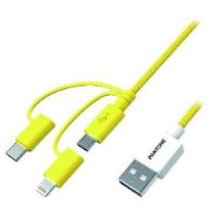 Cable PANTONE USB a Lightning/mUSB/USB(CELPT-USB003Y1)