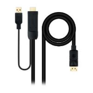 Nanocable USB-A/HDMI/M a DP/M 1.8m Negro (10.15.4352)
