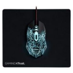 Pack Gaming Trust Ratón+Alfombrilla RGB Negro (24752)