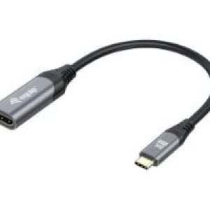 Cable EQUIP USB-C/M a HDMI/H 15cm Negro/Gris (EQ133492)
