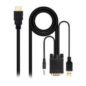 Nanocable HDMI/M a VGA/Jack/USB-A/M Negro (10.15.4350)