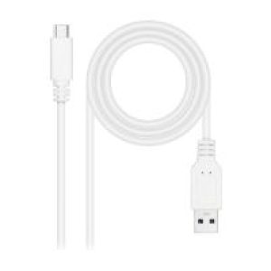 Nanocable USB-A/M a USB-C/M 2m Blanco (10.01.4002-W)