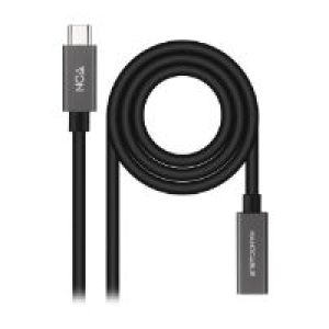 Nanocable USB-C/M a USB-C/H 2m Negro (10.01.4402)