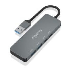 Hub AISENS USB-A a 2xUSB-A/2xUSB-C Gris (A106-0696)