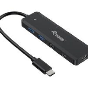 Hub EQUIP USB-C a 2xUSB-A 3xUSB-C Negro (EQ128964)