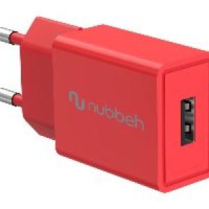 Cargador Pared NUBBEH 1USB-A 10W Rojo (NBWALLCHUSBR10)