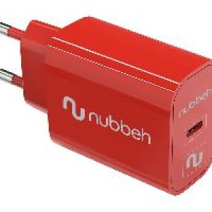 Cargador Pared NUBBEH 1USB-C 25W Rojo (NBWALLCHCR25)