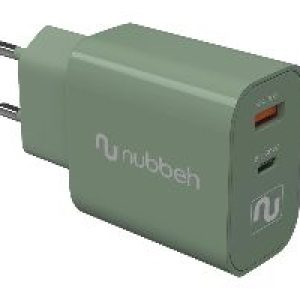 Cargador Pared NUBBEH USB-C 30W PD Verde (NBWALLCHG)