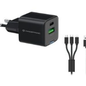 Cargador Pared CONCEPTRONIC USB-A/C GaN 33W (ALTHEA16B)