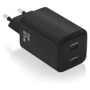 Cargador AISENS 2xUSB-C 65W Negro (ASCH-65W2P040-BK)