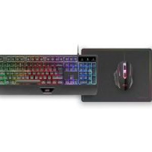 Pack Mars Gaming T+Ratón+Alfombrilla Negro (MCP124ES)